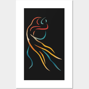 Two dancers abstract art print Posters and Art